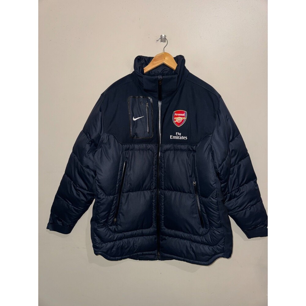 Nike Arsenal 2010-11 Team Player Issue Training Bench Coat Parka Jacket Mens L